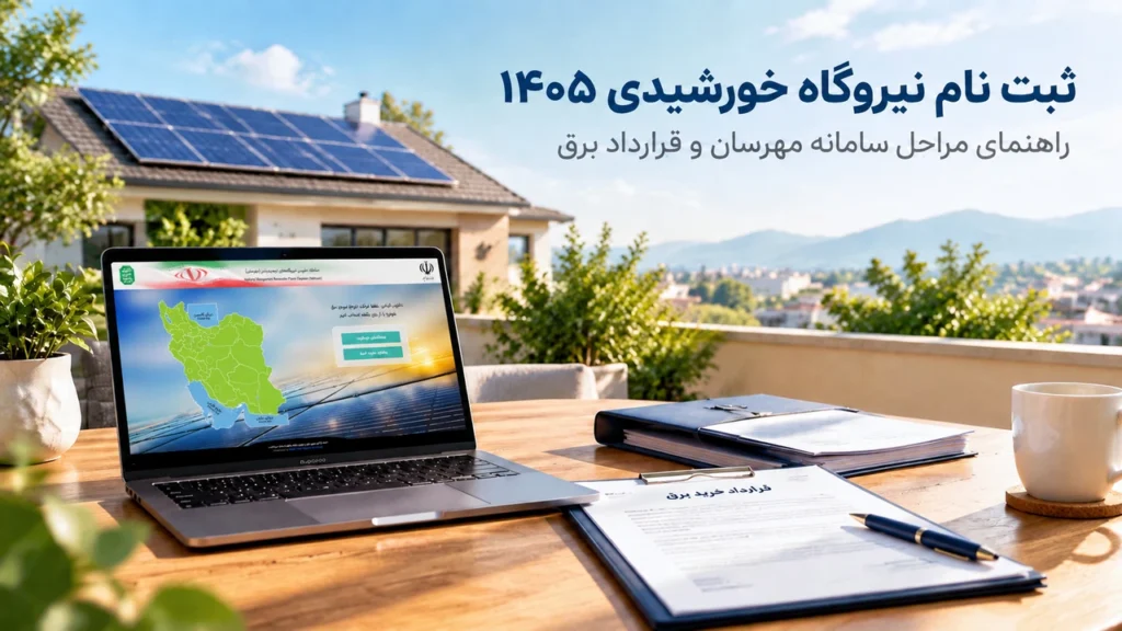 ثبت نام نیروگاه خورشیدی؛ راهنمای مراحل سامانه مهرسان و قرارداد برق