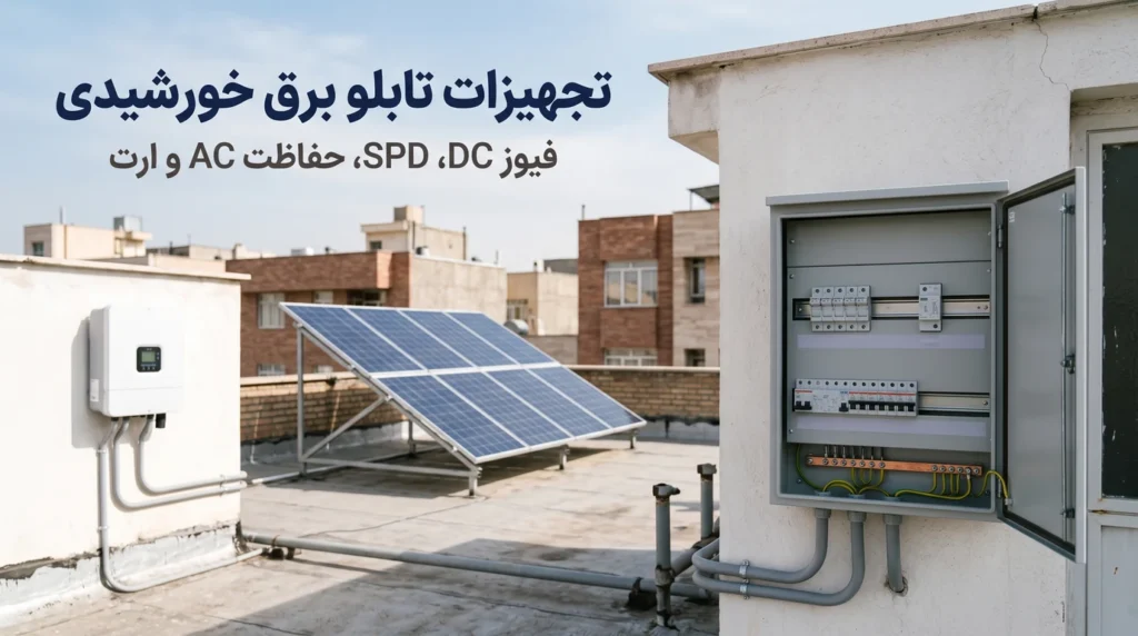 تجهیزات تابلو برق خورشیدی؛ راهنمای فیوز DC، SPD، حفاظت AC و سیستم ارت